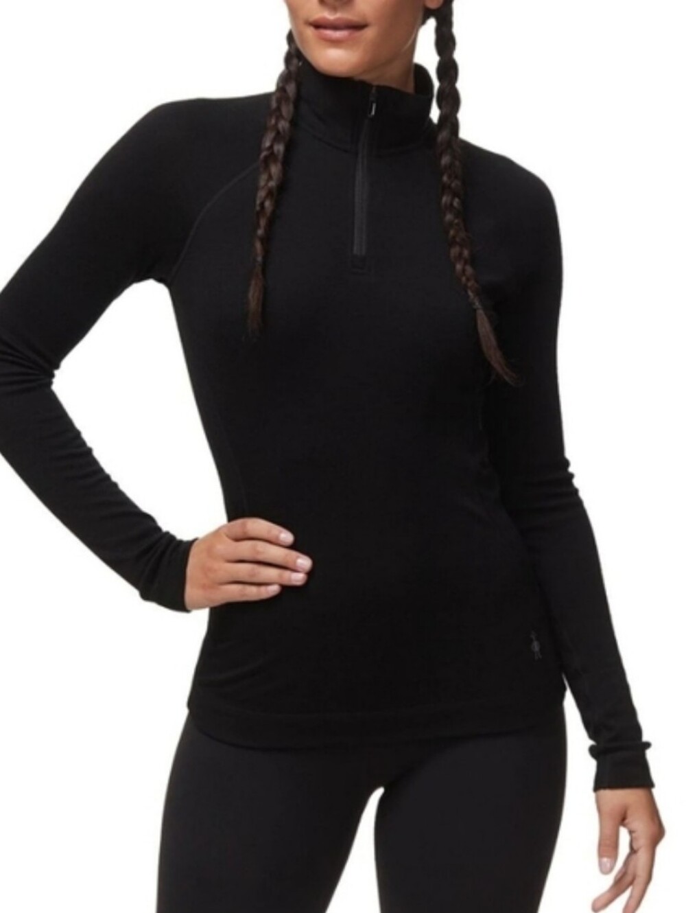 Smartwool Classic Thermal Merino 250 Quarter-Zip Base Layer Black Small